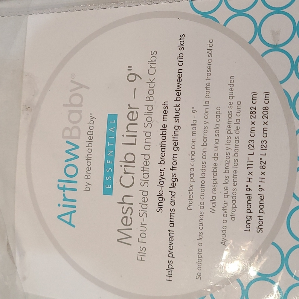 Airflow baby mesh crib liner